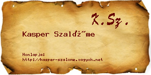 Kasper Szalóme névjegykártya